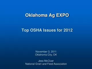 Oklahoma Ag EXPO Top OSHA Issues for 2012