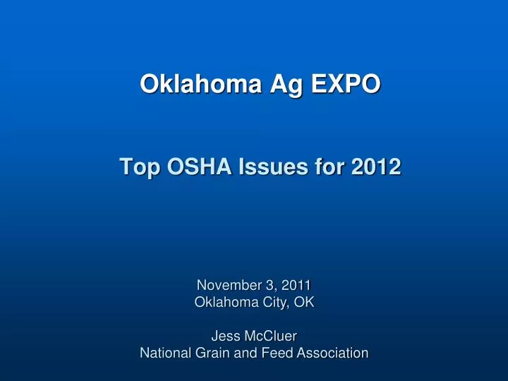oklahoma ag expo top osha issues for 2012