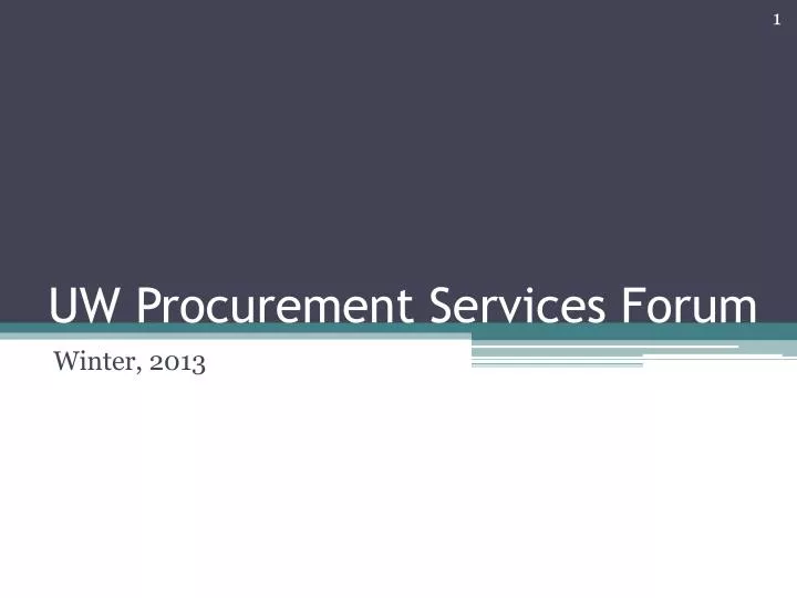 uw procurement services forum
