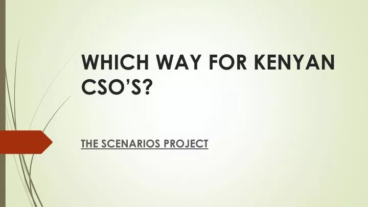 which way for kenyan cso s