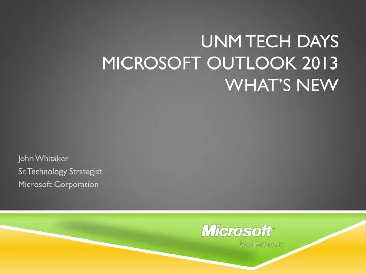 unm tech days microsoft outlook 2013 what s new