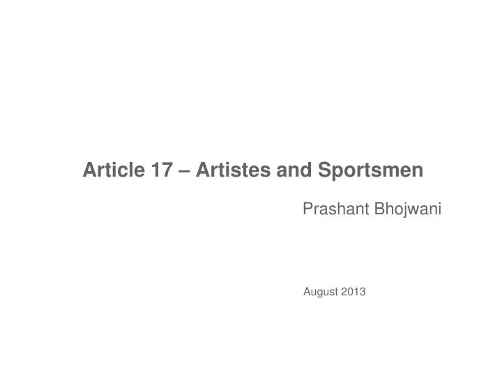 article 17 artistes and sportsmen