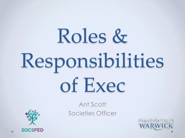 roles responsibilities of exec