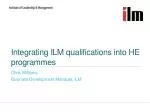 Integrating ILM qualifications into HE programmes - slide 1