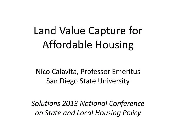 land value capture for affordable housing