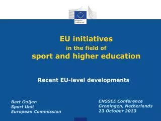 EU initiatives in the field of sport and higher education