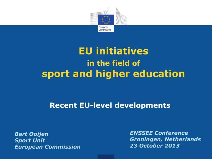 eu initiatives in the field of sport and higher education