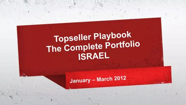 topseller playbook the complete portfolio israel