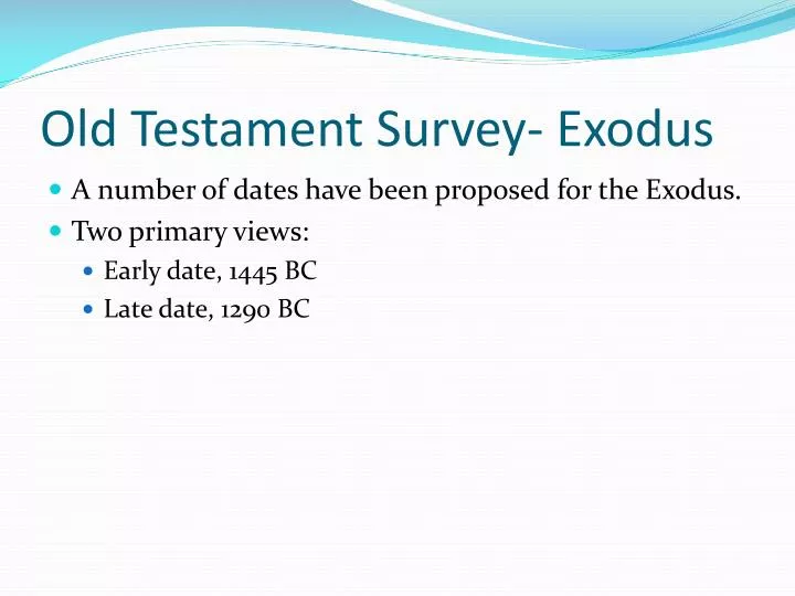 old testament survey exodus
