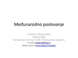 me unarodno poslovanje