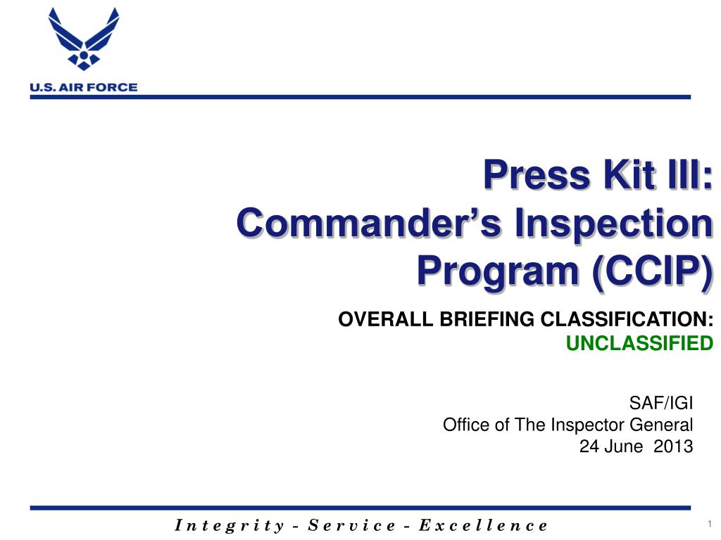 PPT - Press Kit III: Commander’s Inspection Program (CCIP) PowerPoint ...