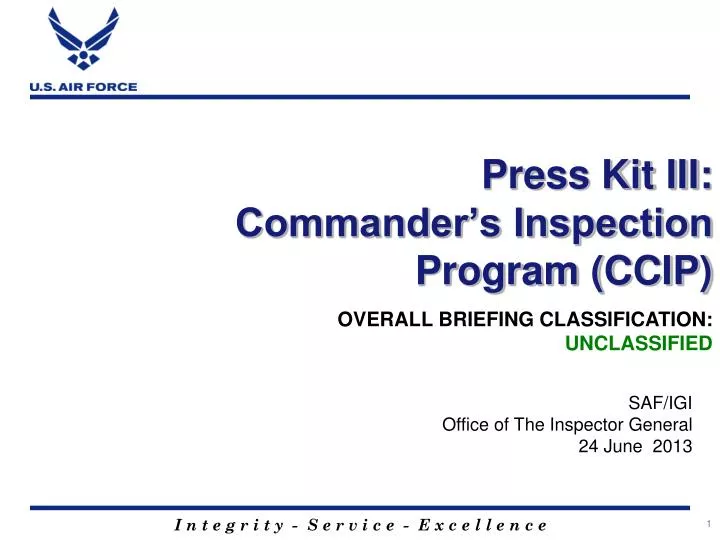 press kit iii commander s inspection program ccip