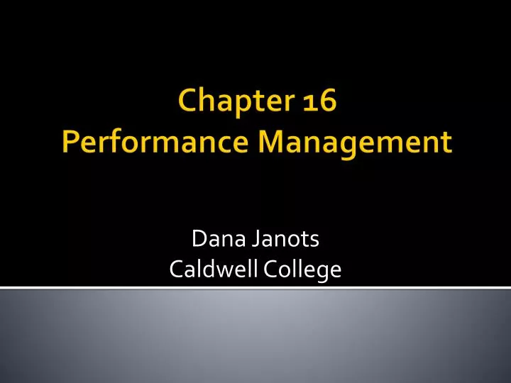 chapter 16 performance management