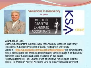 Valuations in insolvency