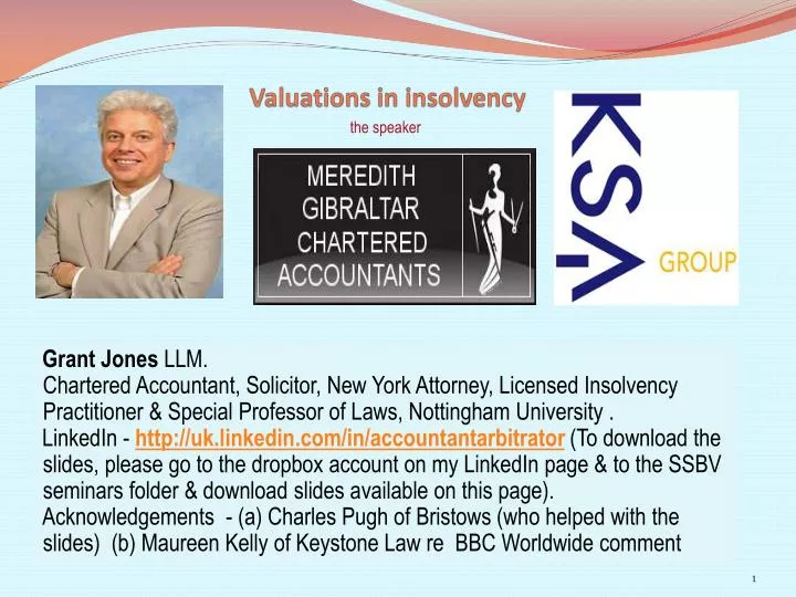 valuations in insolvency