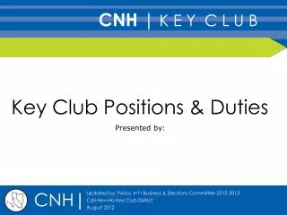 Key Club Positions &amp; Duties