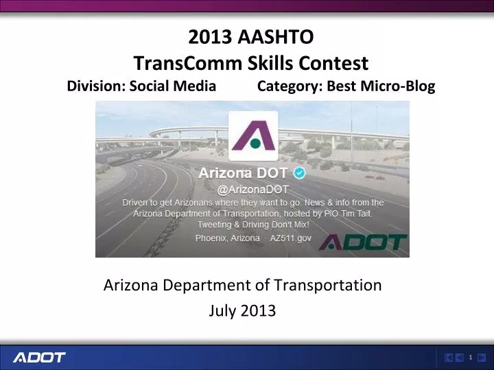 2013 aashto transcomm skills contest division social media category best micro blog