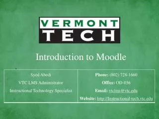 Introduction to Moodle