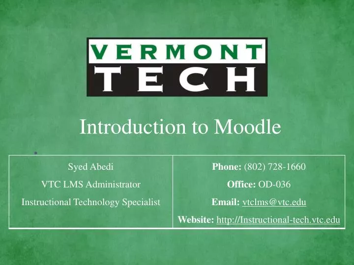introduction to moodle
