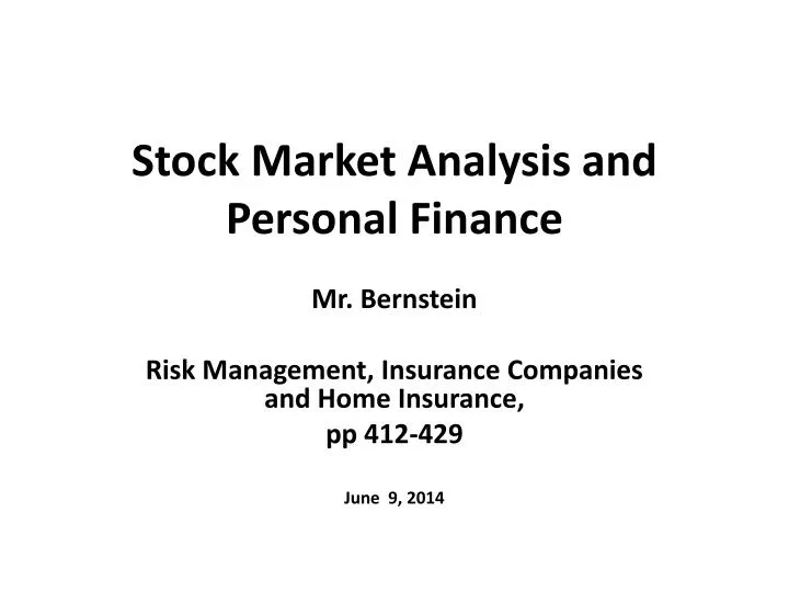 stock market analysis and personal finance