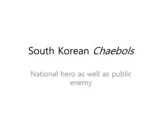 South Korean Chaebols