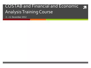 COSTAB and Financial and Economic Analysis Training Course