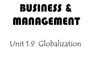 BUSINESS &amp; MANAGEMENT