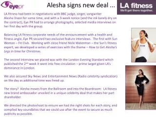 Alesha signs new deal ...