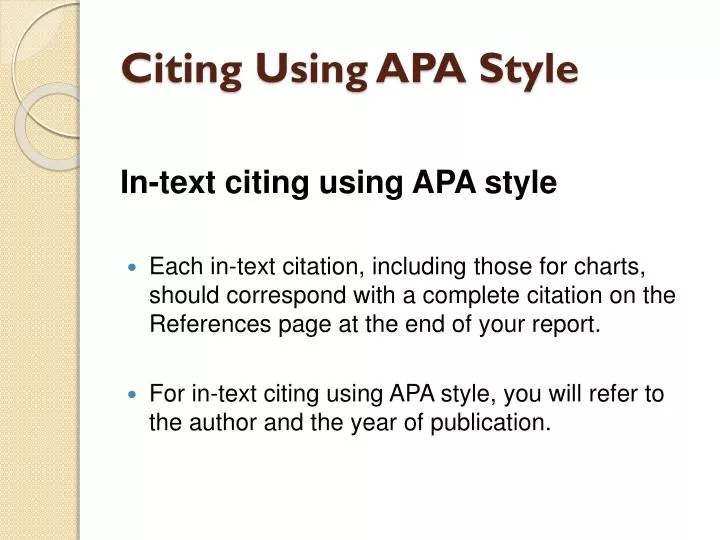 citing using apa style