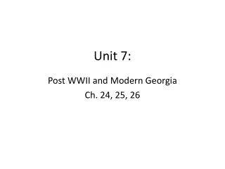 Unit 7: