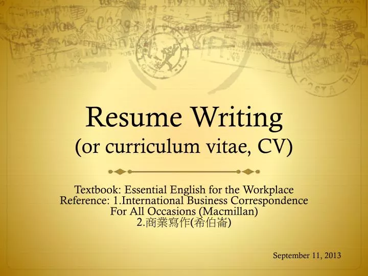 resume writing or curriculum vitae cv
