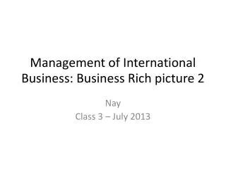Management of International Business: Business Rich picture 2