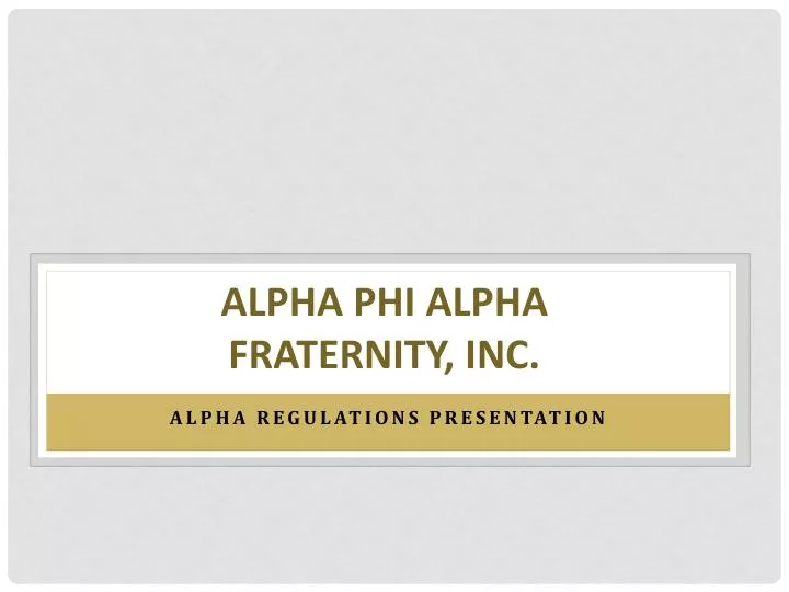 alpha phi alpha fraternity inc