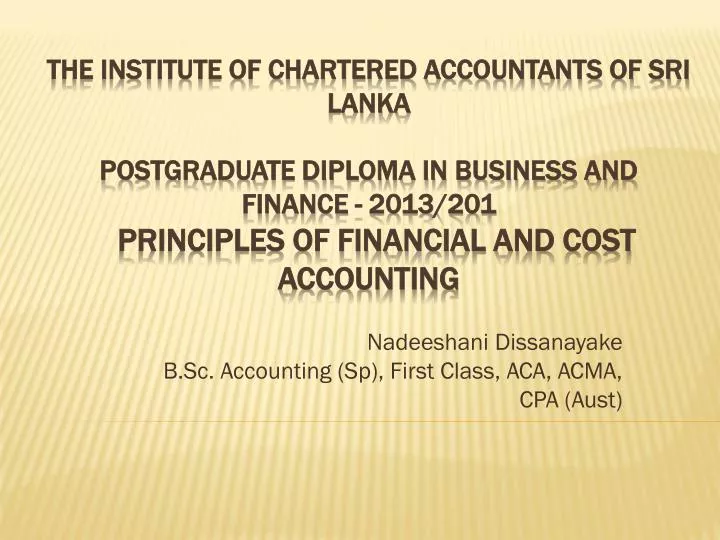 nadeeshani dissanayake b sc accounting sp first class aca acma cpa aust