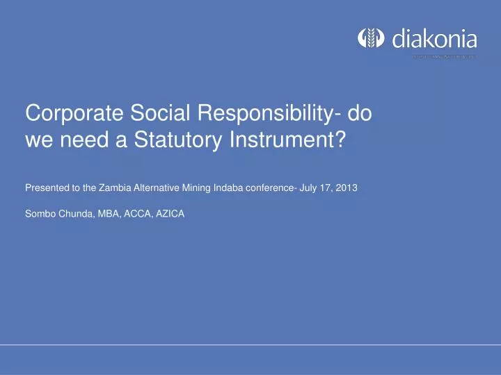 corporate social responsibility do we need a statutory instrument
