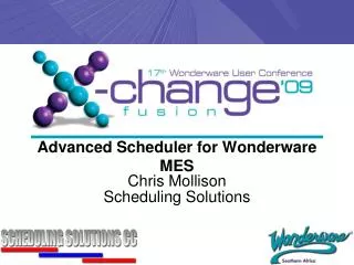 Advanced Scheduler for Wonderware MES