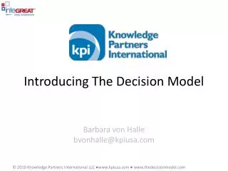 Introducing The Decision Model