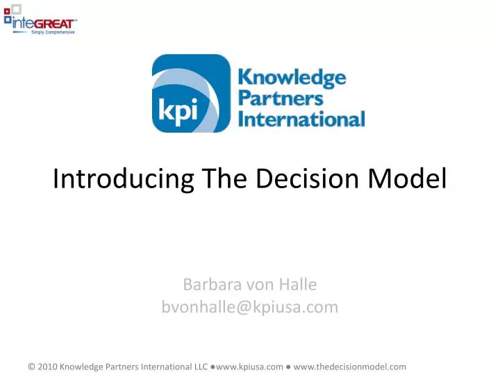 introducing the decision model