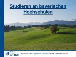 Studieren an bayerischen Hochschulen