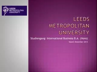Leeds Metropolitan UNiversity