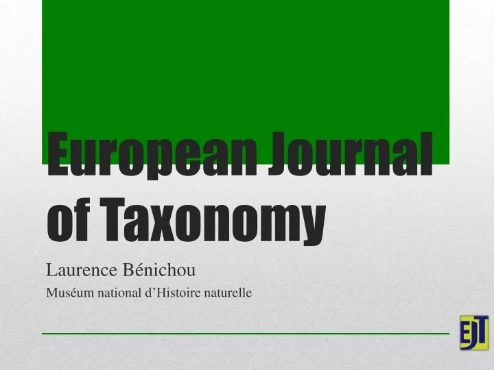 european journal of taxonomy