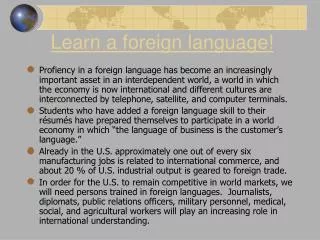 Learn a foreign language!
