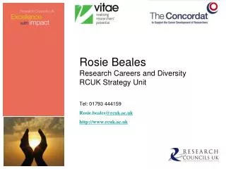 Rosie Beales Research Careers and Diversity RCUK Strategy Unit