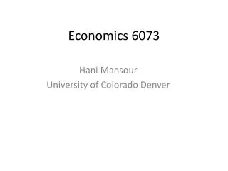 Economics 6073