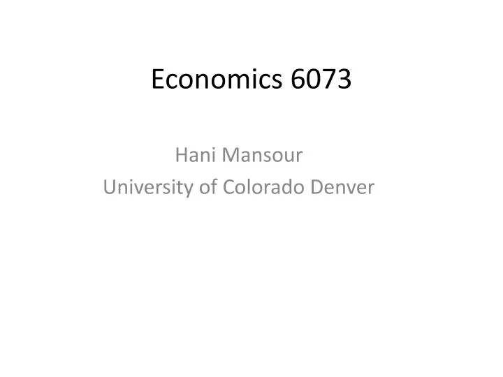 economics 6073