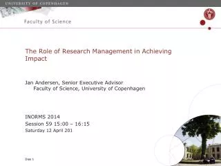 The Role of Research Management in Achieving Impact