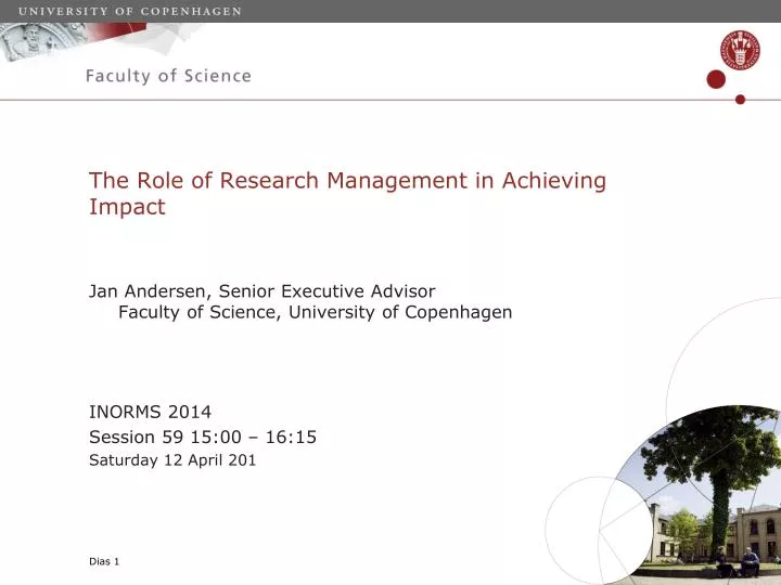 the role of research management in achieving impact