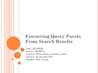 Extracting Query Facets From Search Results