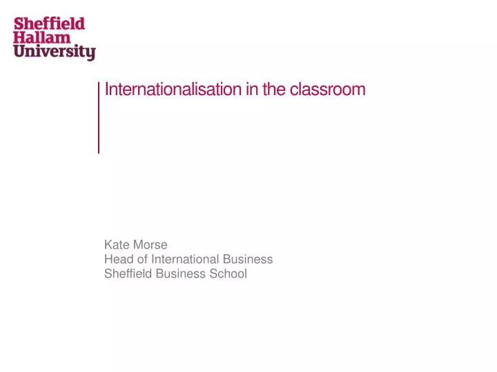 internationalisation in the classroom