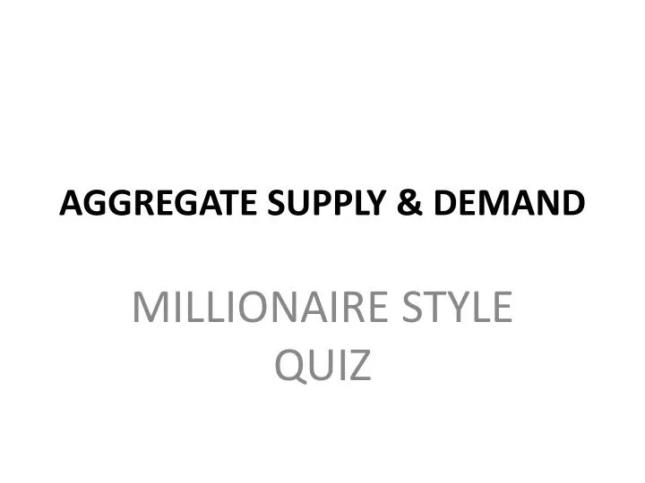 aggregate supply demand